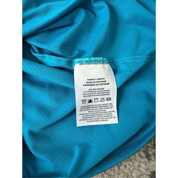 Nike Dri-Fit Crop Tank Top Womens Medium Blue Sleeveless Crew Neck Slim Fit Acti - Picture 6 of 7